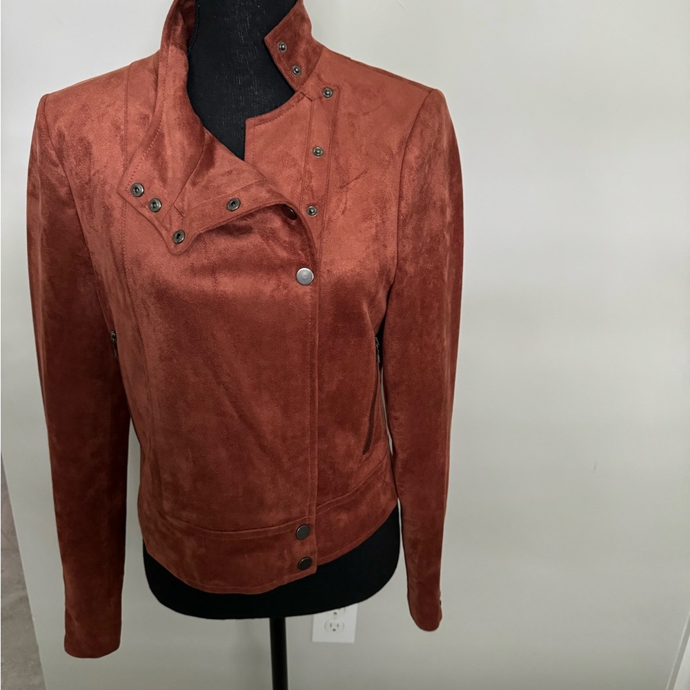 BCBGMAXAZRIA Suede Bomber Jacket Sz M